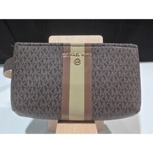 Michael Kors MK Logo Brown Belt Bag/Fanny Pack W Brown & Beige Strap Size L/XL
